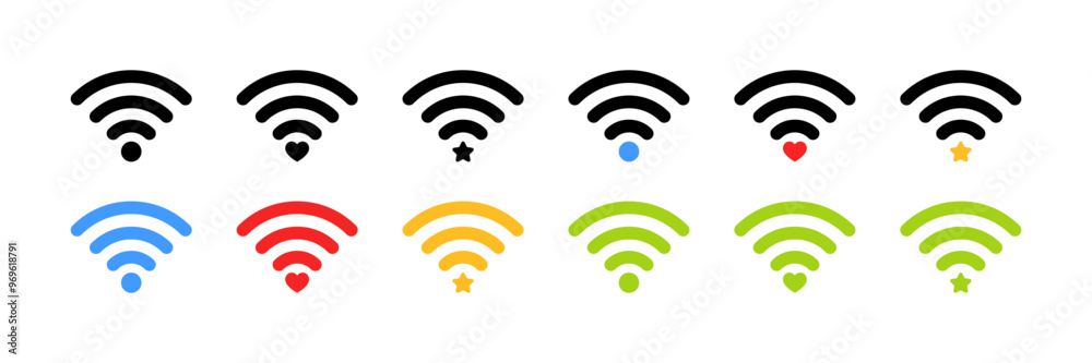 Wi-fi level connection set icons. Flat and silhouette style. Vector icons. Wi-fi level connection set icons. Flat and silhouette style. Vector icons.