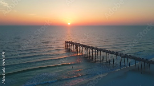 Wallpaper Mural Sunset Over a Pier on the Coast Torontodigital.ca