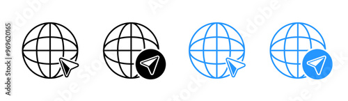 Internet icons. Linear, silhouette and flat style. Vector icons.