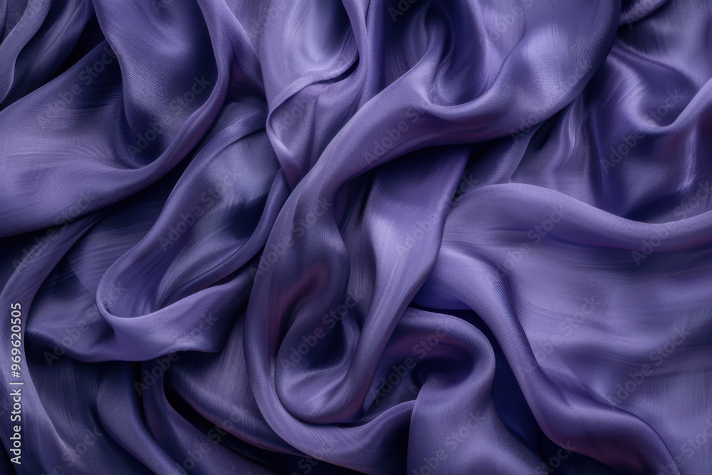 Flowing purple satin fabric with soft folds and smooth texture Flowing purple satin fabric with soft folds and smooth texture