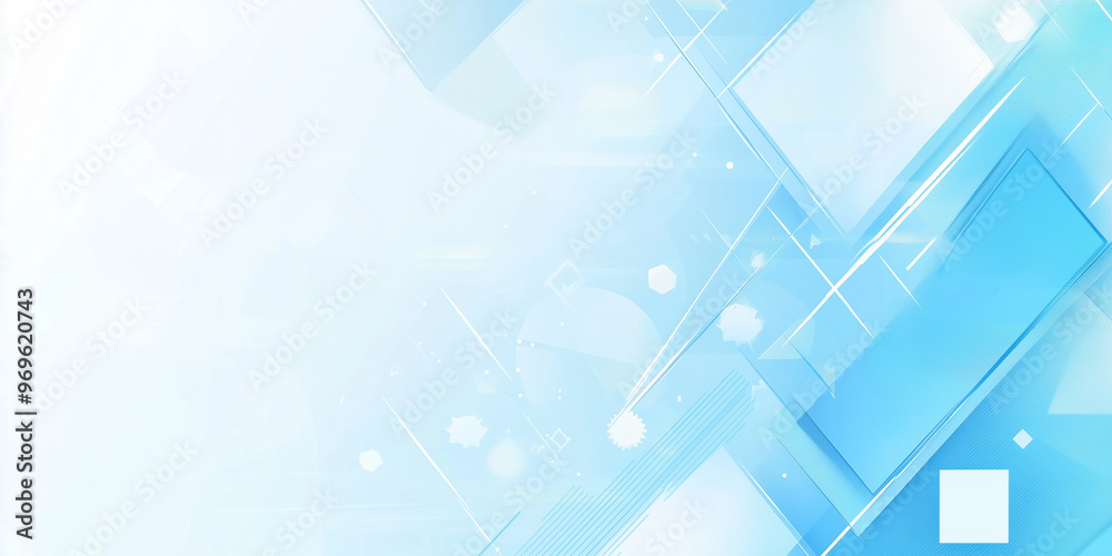 Transparent Hexagons and Cubes in Soft Blue Gradient Transparent Hexagons and Cubes in Soft Blue Gradient