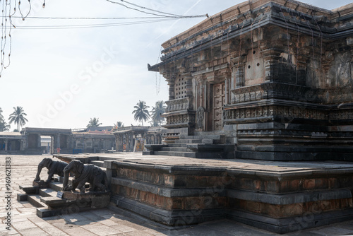 Temple complex in Belur. Karnataka. India. photo
