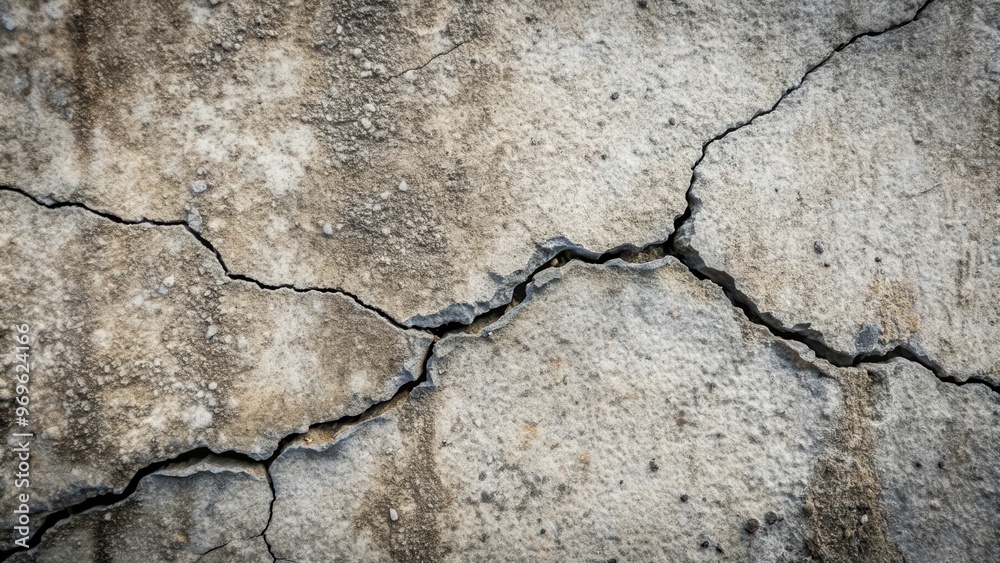 Fototapeta premium Cracked concrete surface with intricate patterns and textures, cracked, concrete, surface, texture, patterns, weathered, worn