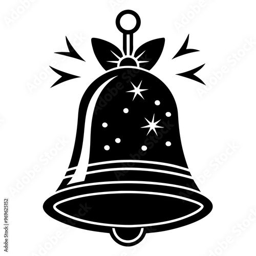 Silhouette-style Christmas bells vector illustration