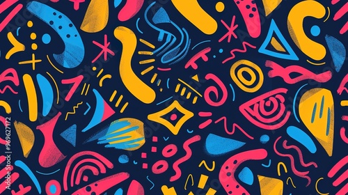 Funky shape pattern wallpaper