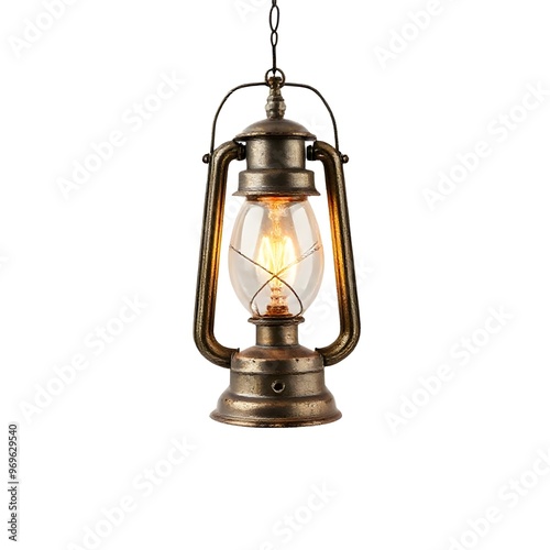 old oil lamp isolated