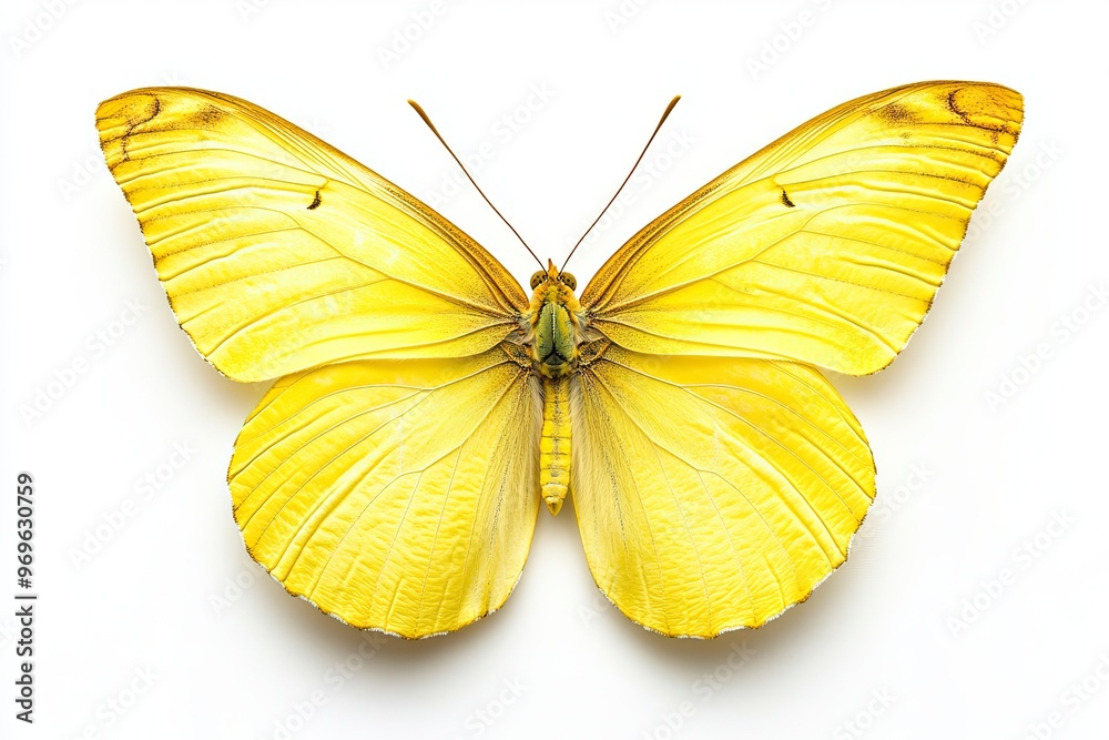Fototapeta premium Beautiful yellow butterfly isolate on white background