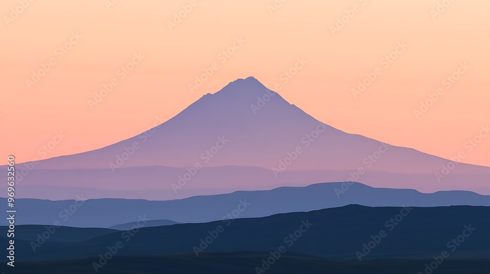 Silhouette of a Mountain Range at Sunset. Silhouette of a Mountain Range at Sunset.