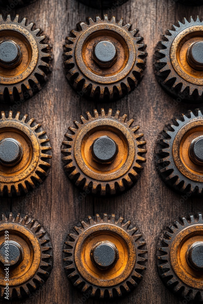 A close-up view of colorful industrial gears, highlighting their intricate details, textures, and mechanical structure in a dynamic composition. A close-up view of colorful industrial gears, highlighting their intricate details, textures, and mechanical structure in a dynamic composition.