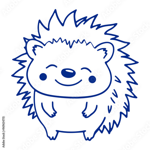 A cute blue hedgehog with a smiling expression
