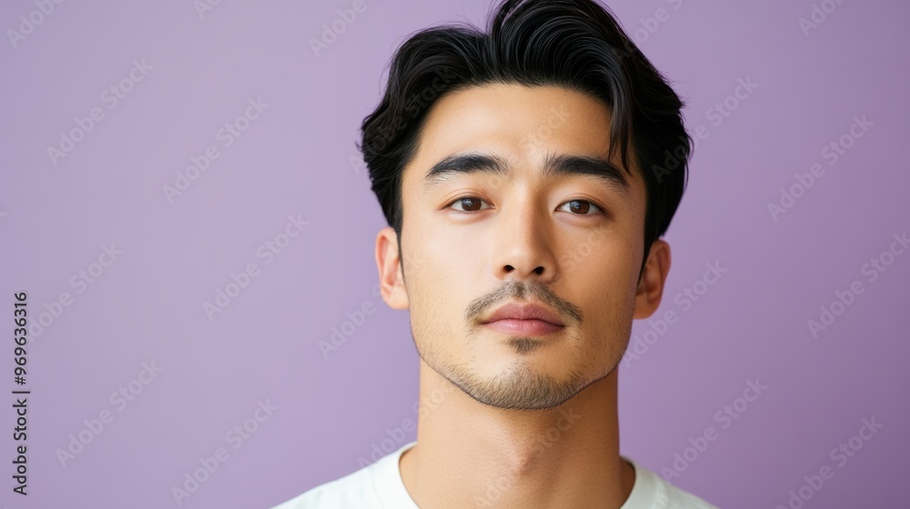 Asian Man Looking at Camera. Asian Man Looking at Camera.