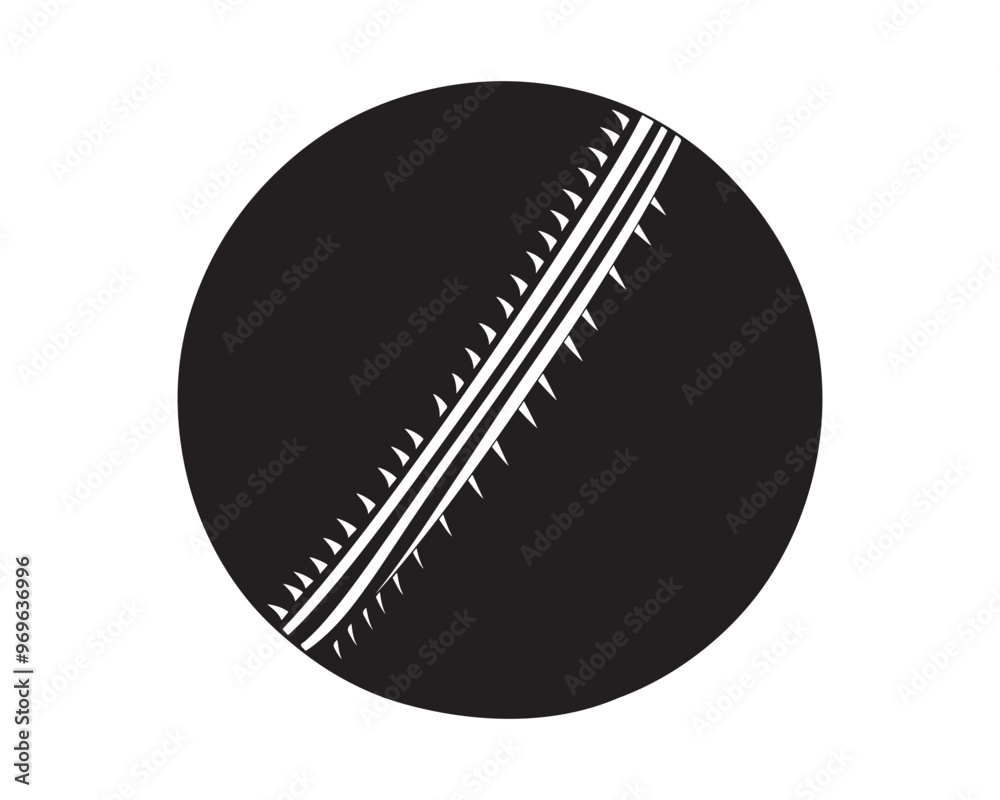 Cricket ball silhouette vector illustration on white background Cricket ball silhouette vector illustration on white background