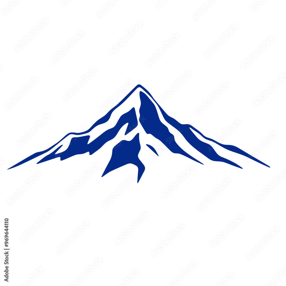 custom made wallpaper toronto digitalA blue silhouette of a snow-capped mountain peak against a white background