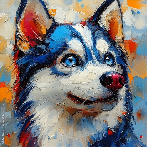 Bengal Siberian Husky combination semiabstract photo