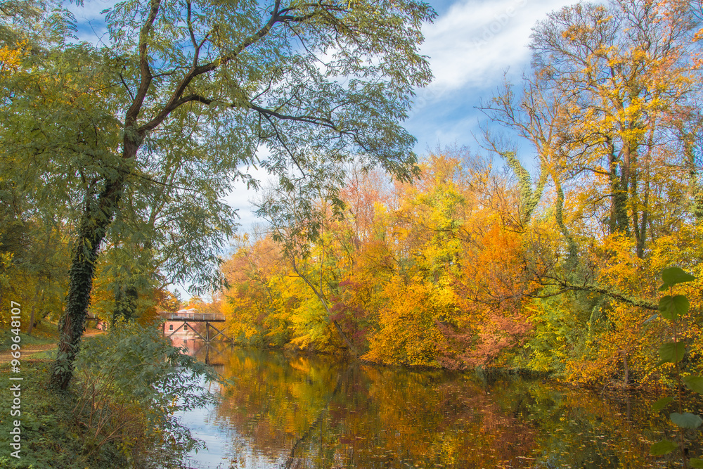 Ingolstadt, beautiful autumn view in the park Ingolstadt, beautiful autumn view in the park
