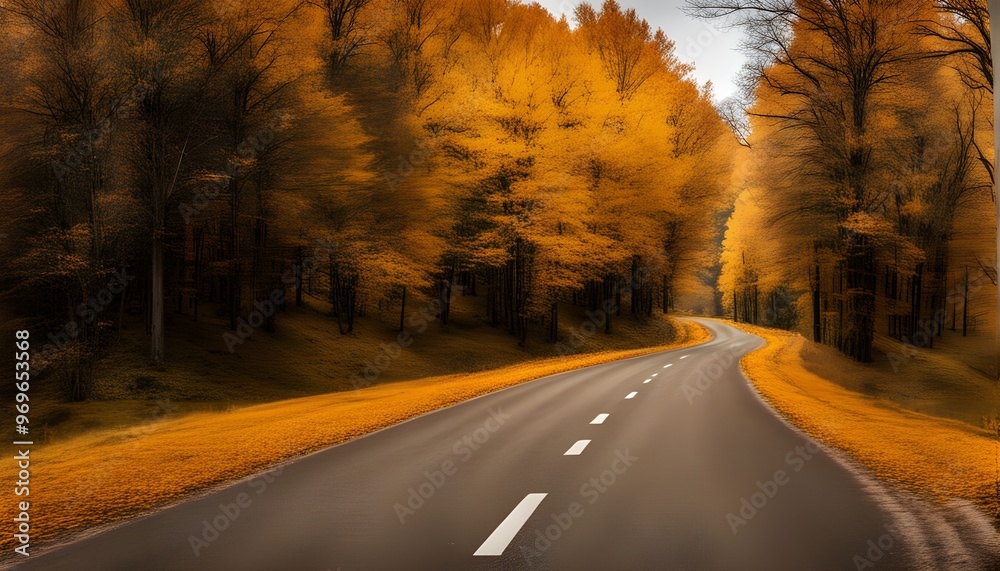 Fototapeta premium road with autumn