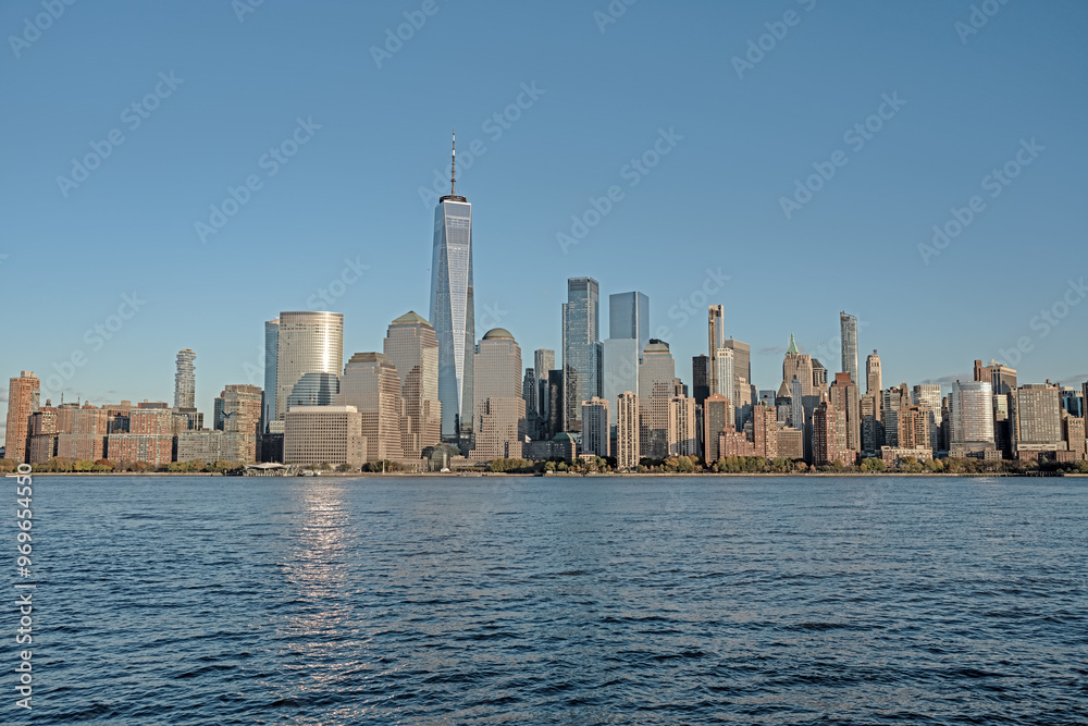 Naklejka premium The skyline of New York City, United States, USA. NYC landmarks.