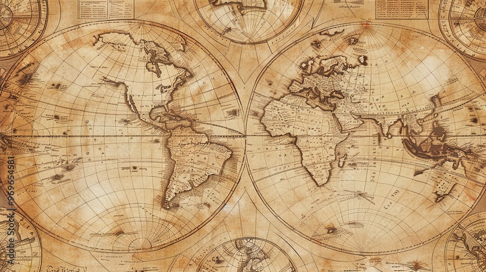 Obraz premium Antique map wallpaper