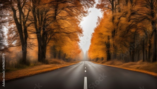 road with autumn