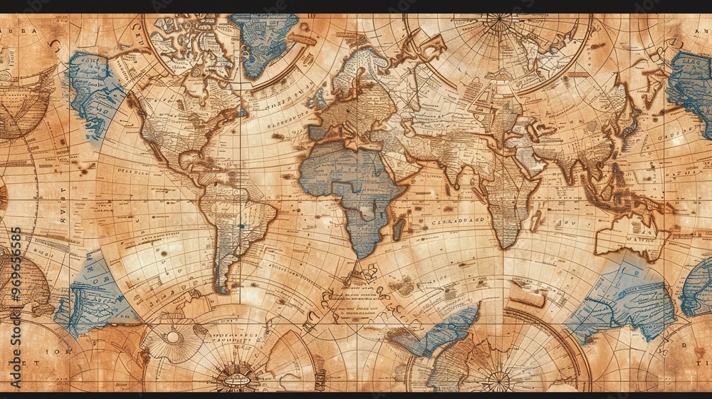 Fototapeta premium Antique map wallpaper
