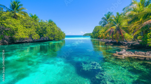 tropical island in the sea