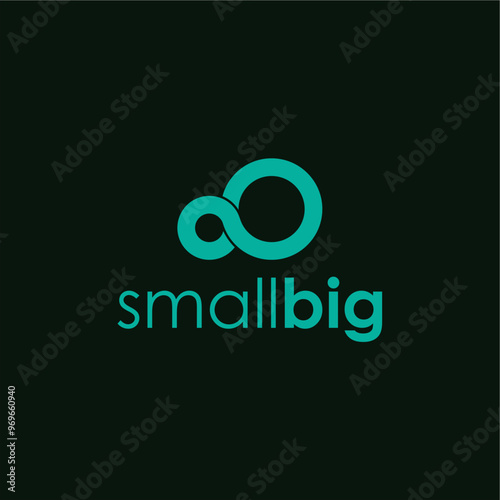 Small big Two circles logo design vector best royalty free image editable 