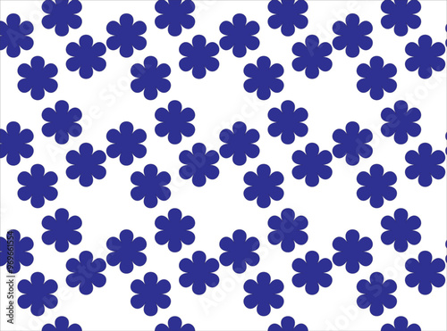 Print blue flower pattern, floral design