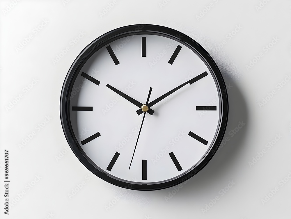 Minimalist and Modern Wall Clock Elegant Timepiece Isolated on a Clean White Background for Home or Office Decor and Daily Time Management Minimalist and Modern Wall Clock Elegant Timepiece Isolated on a Clean White Background for Home or Office Decor and Daily Time Management
