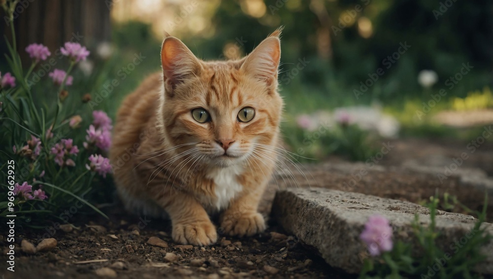 Charming moment of an adorable playful cat. Charming moment of an adorable playful cat.