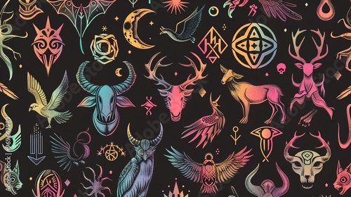 Wallpaper Mural mythical pattern seamless wallpaper Torontodigital.ca