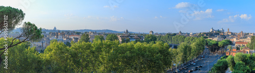 Rome cityscape from the Orange Garden (Giardino degli Aranci) on the Aventine Hill, Italy. photo