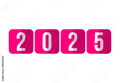 Happy New Year 2025 Elegant Pink Abstract Design Logo Symbol Vector Illustration