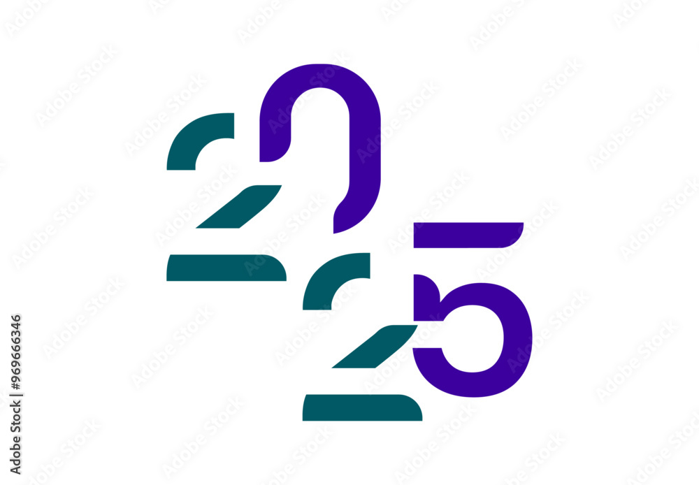 Happy New Year 2025 Typography Purple And Green Design Abstract Logo Symbol Vector Illustration Happy New Year 2025 Typography Purple And Green Design Abstract Logo Symbol Vector Illustration