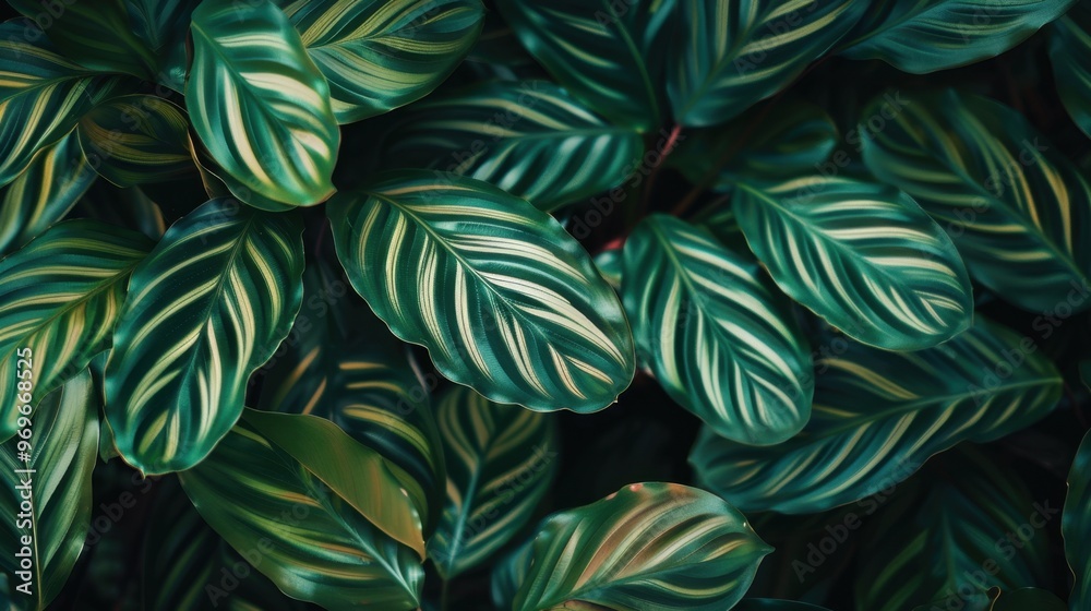 Vibrant Tropical Leaves in Lush Greenery Vibrant Tropical Leaves in Lush Greenery