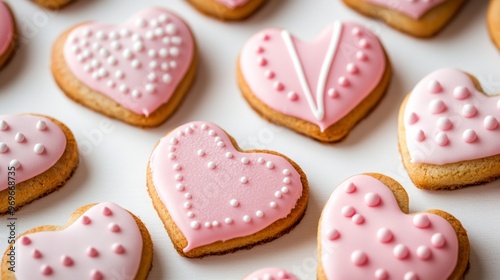 Delicious Heart-Shaped Decorated Cookies for Valentine's Day