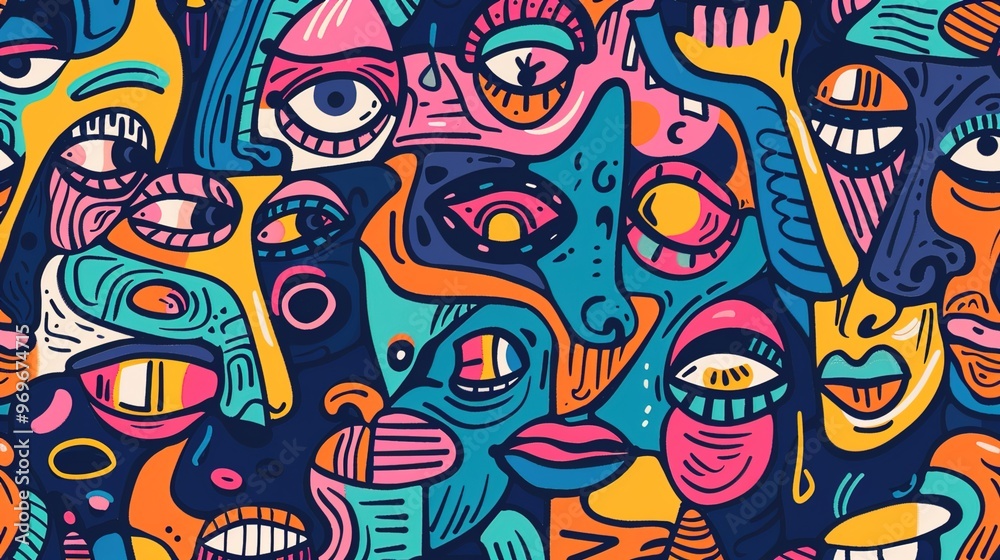 Cartoon street art pattern wallpaper Cartoon street art pattern wallpaper