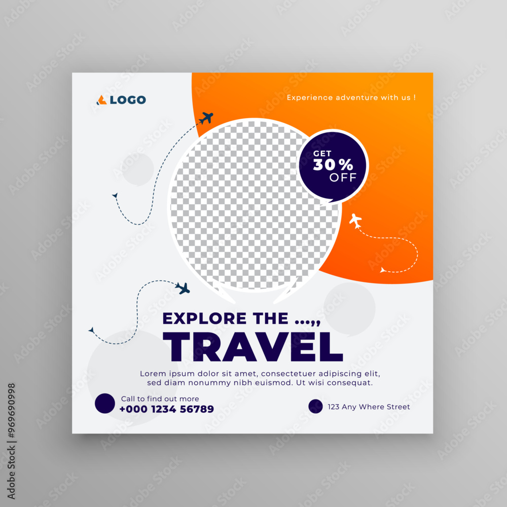 Traveling social media post banner template design, Tour travel holiday tourism marketing social media post. Traveling social media post banner template design, Tour travel holiday tourism marketing social media post.