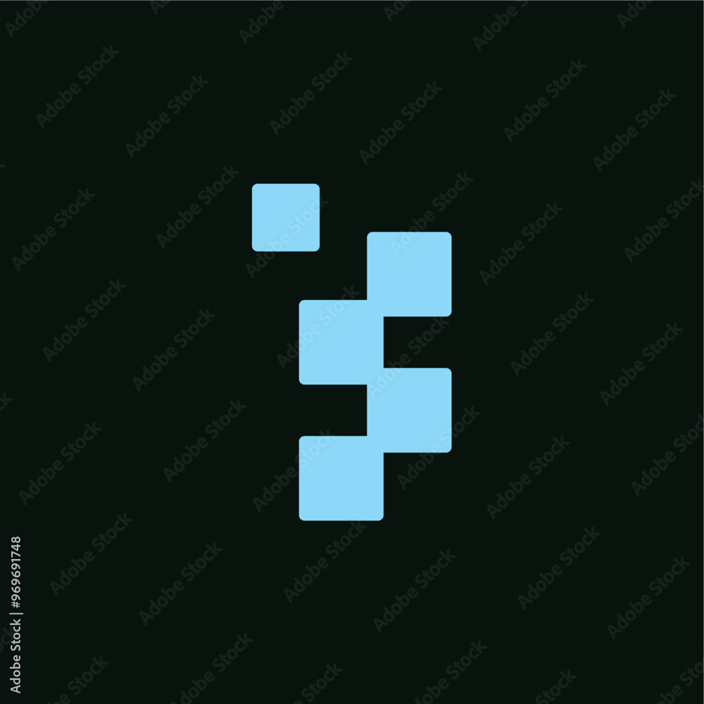 Square steps pixel digital logo design vector best royalty free image editable 