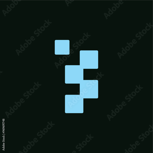 Square steps pixel digital logo design vector best royalty free image editable 