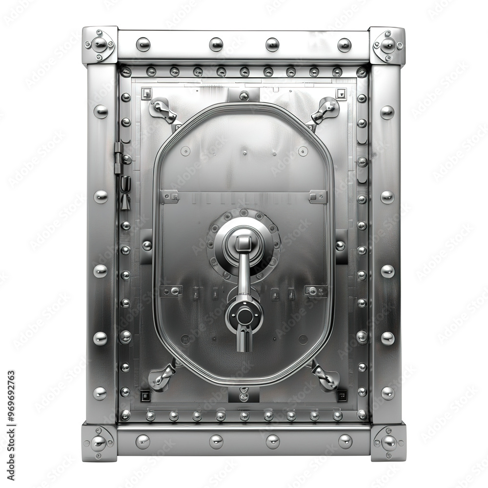 Fototapeta premium metal safe door representing security isolated on transparent background remove png, clipping path