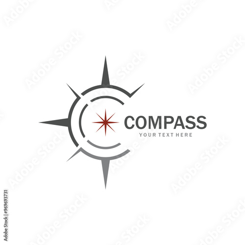 compass logo and symbol with vector concept illustration template