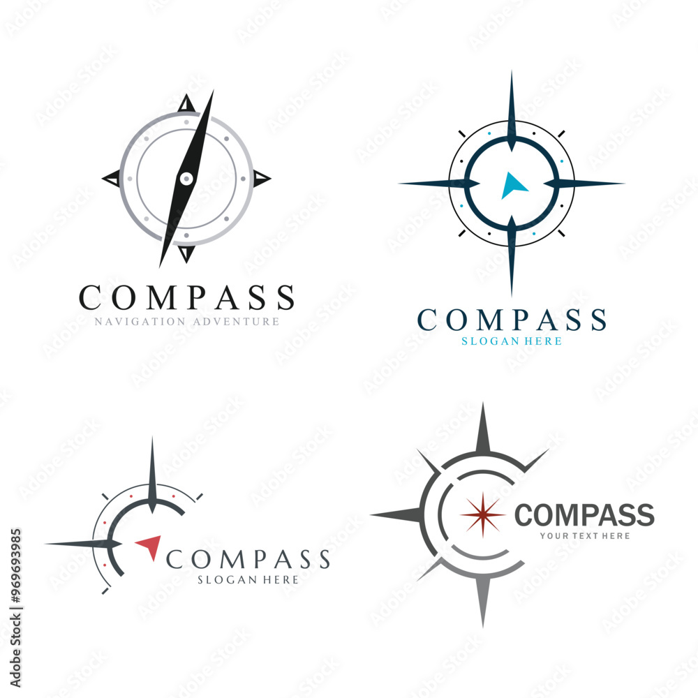 Tableau sur toile compass logo and symbol with vector concept illustration template