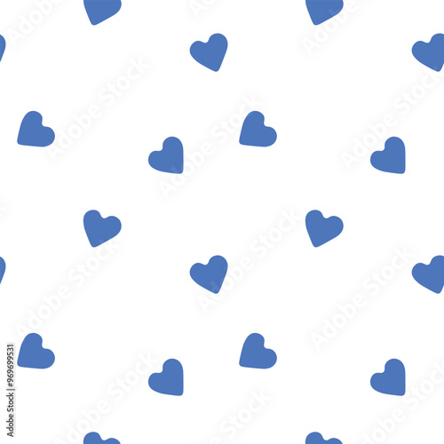 seamless pattern with blue hearts 