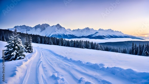 winter landscape in the mountains