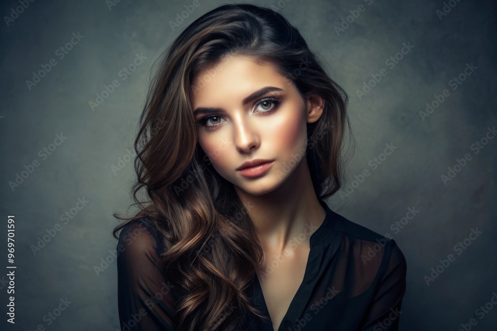 Beautiful portrait of a young elegant woman with long hair
Beautiful portrait of a young elegant woman with long hair