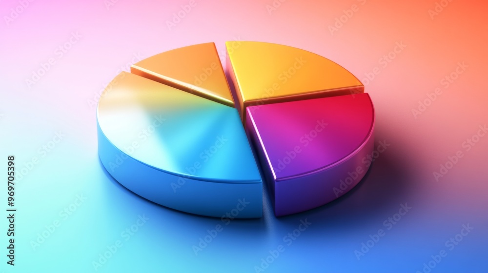 High-resolution image of a 3D pie chart with gradient colors and glossy finish, presenting data with a polished and eye-catching appearance. High-resolution image of a 3D pie chart with gradient colors and glossy finish, presenting data with a polished and eye-catching appearance.
