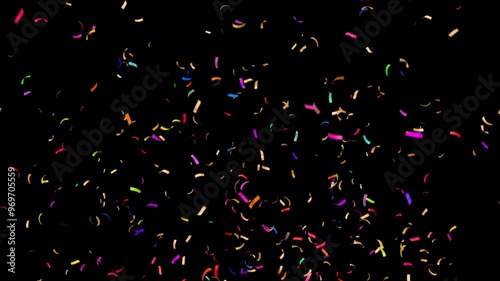 confetti rain launched from a cannon slowly falling - separate alpha channel	