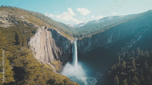 dramatic mountain landscape with steep cliffs