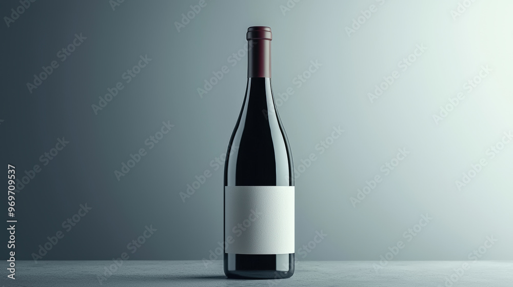 A modern wine bottle featuring sleek design and blank label, perfect for showcasing unique branding. minimalist aesthetic highlights elegance of wine A modern wine bottle featuring sleek design and blank label, perfect for showcasing unique branding. minimalist aesthetic highlights elegance of wine