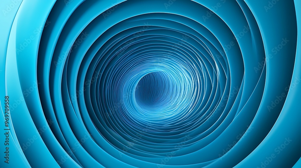 Abstract Blue Swirling Tunnel Abstract Blue Swirling Tunnel